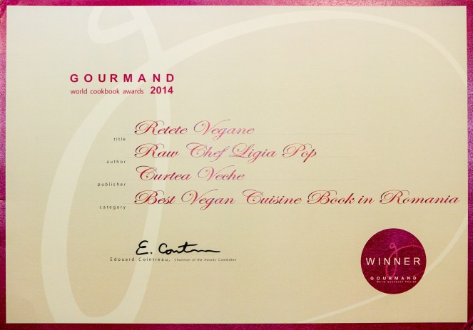 Certificat Gourmand World Cookbook Awards pe Romania