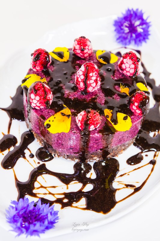 Tort raw cu ciocolata si afine, fara lapte si oua